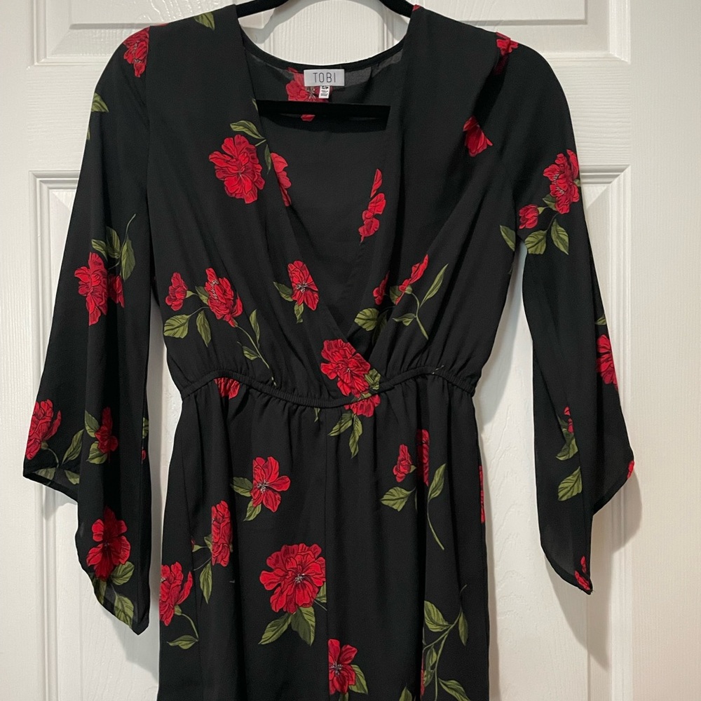 TOBI rose floral romper jumper spring summer flowy